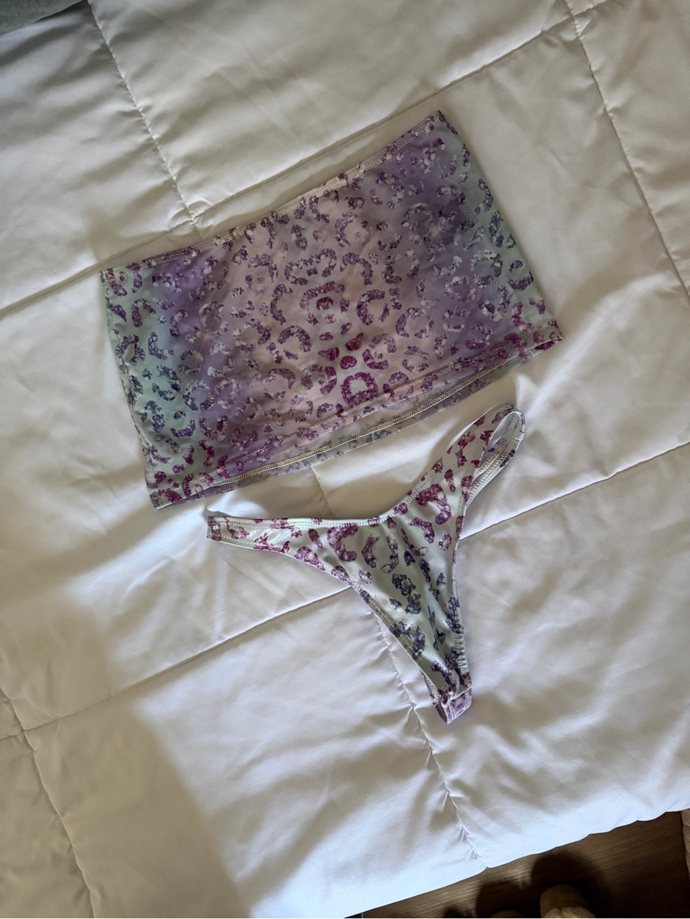 Sheer Lavender Leopard Print Rave Set - Picture 4 of 5
